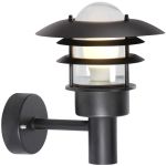 Nordlux Lønstrup 22 Applique Murale Métal et Verre Noir | 220mm - IP44 - Convient pour E27